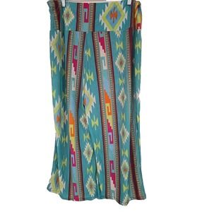 Winwin Womens Palazzo Pants Boho Geometric Paisley Wide Leg Stretch L 2X 3X